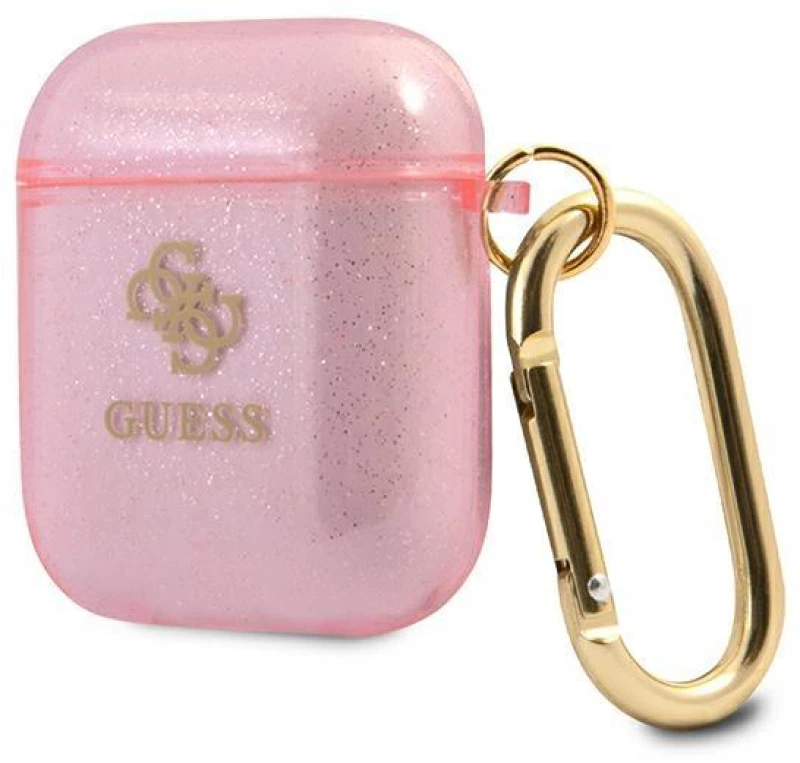 Guess GUA2UCG4GP AirPods cover pink / pink Glitter Collection