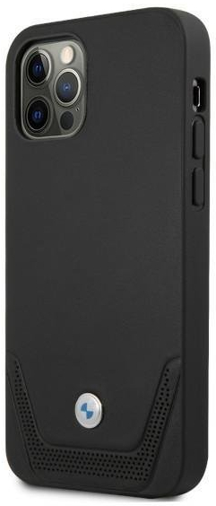 Case BMW BMHCP12LRSWPK iPhone 12 Pro Max 6.7 black / black hardcase Leather Perforate