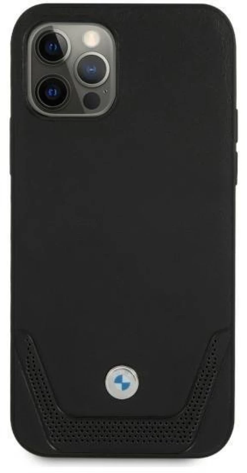 Case BMW BMHCP12LRSWPK iPhone 12 Pro Max 6.7 black / black hardcase Leather Perforate