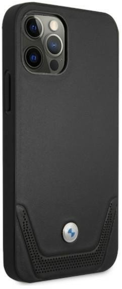 Case BMW BMHCP12LRSWPK iPhone 12 Pro Max 6.7 black / black hardcase Leather Perforate