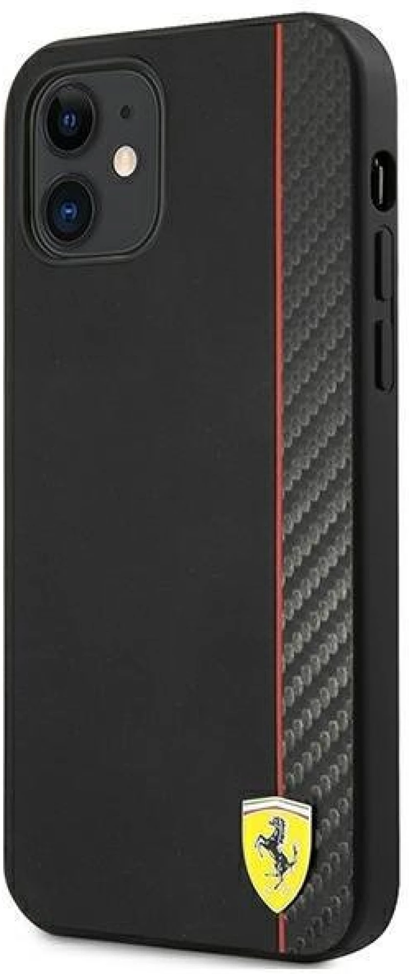 Ferrari FESAXHCP12SBK iPhone 12 mini 5,4" black hardcase On Track Carbon Stripe
