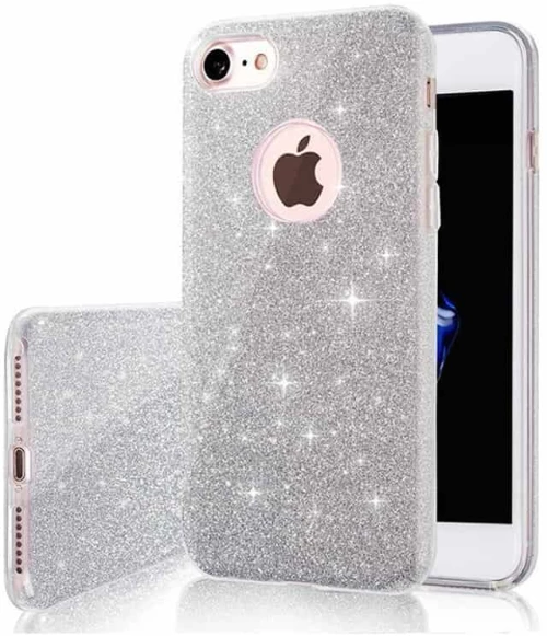 Glitter 3in1 case for IPhone 12 Mini 5,4" silver