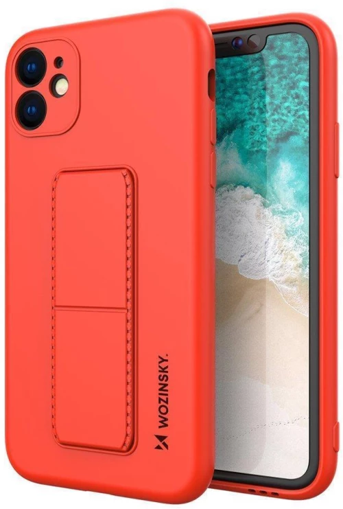 Wozinsky Kickstand Case Silicone Stand Cover for Samsung Galaxy A32 4G Red