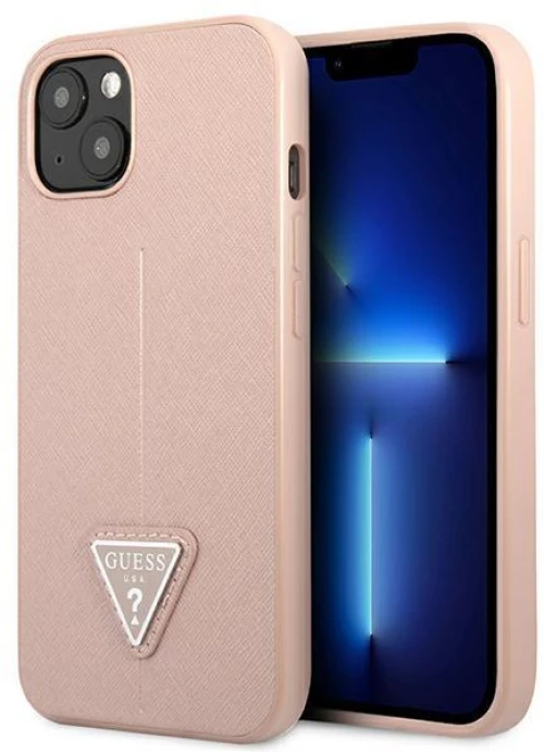 Guess GUHCP13SPSATLP iPhone 13 mini 5,4 "pink / pink hardcase SaffianoTriangle Logo