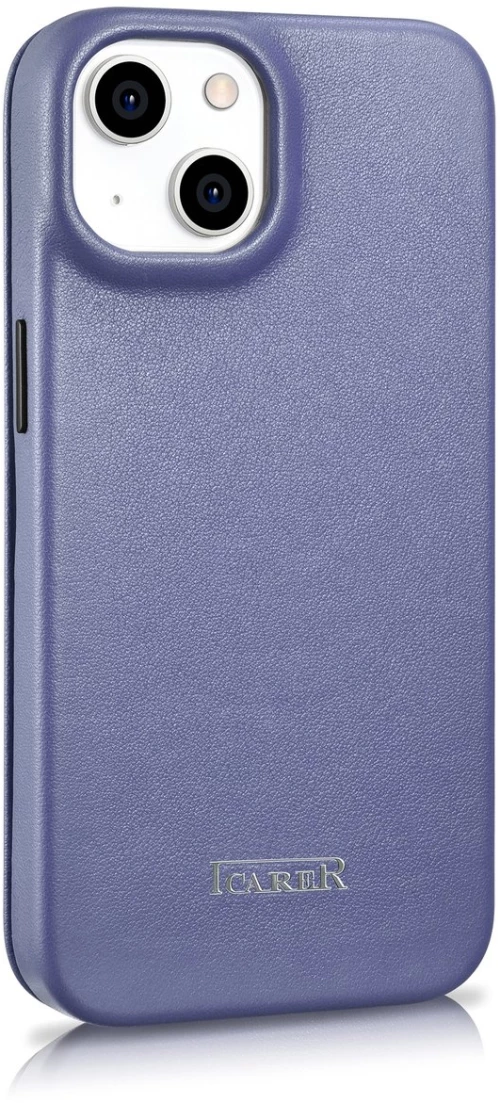 iCarer CE Premium Leather Folio Case iPhone 14 Plus Magnetic Flip Leather Folio Case MagSafe Light Purple (WMI14220715-LP)