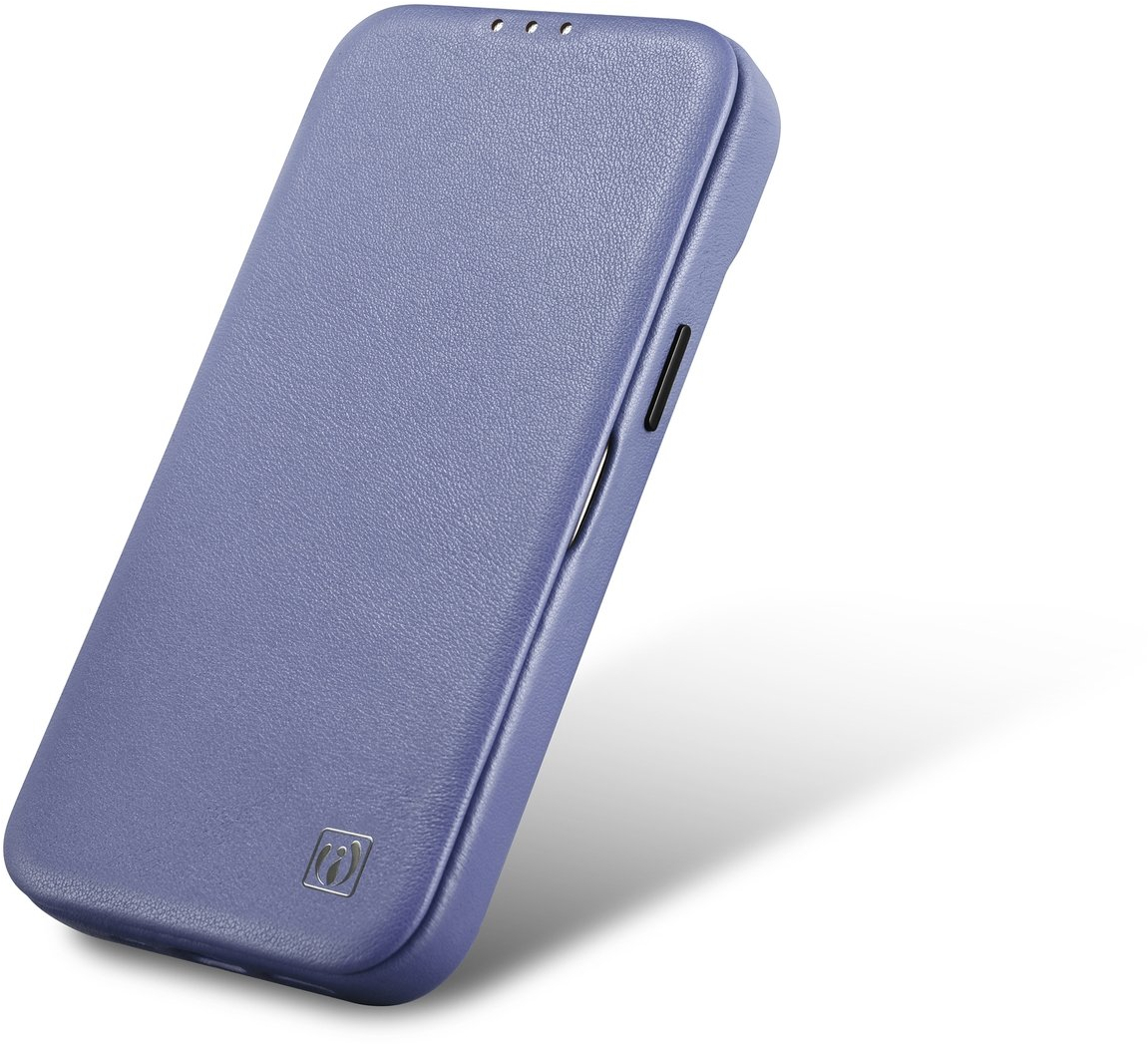 iCarer CE Premium Leather Folio Case iPhone 14 Plus Magnetic Flip Leather Folio Case MagSafe Light Purple (WMI14220715-LP)