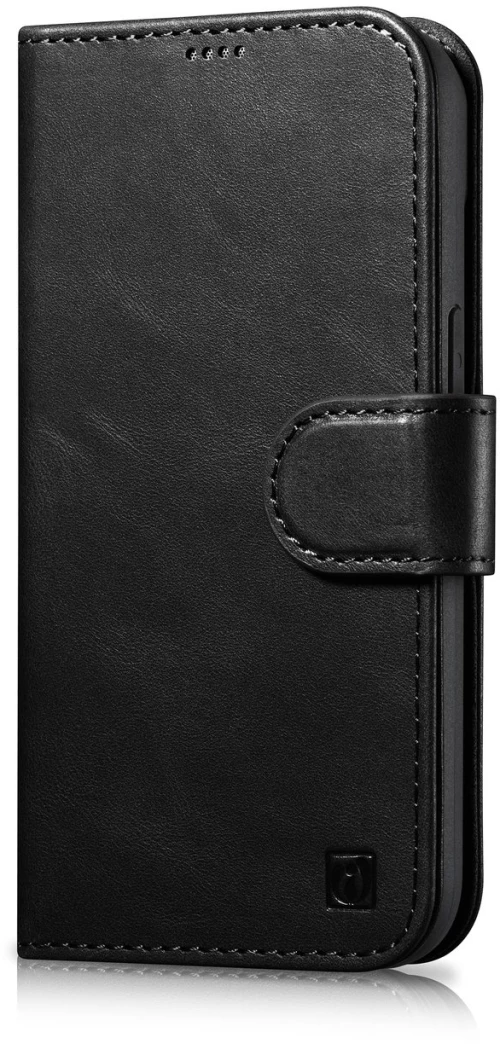 iCarer Oil Wax Wallet Case 2in1 Cover iPhone 14 Pro Leather Flip Cover Anti-RFID black (WMI14220722-BK)