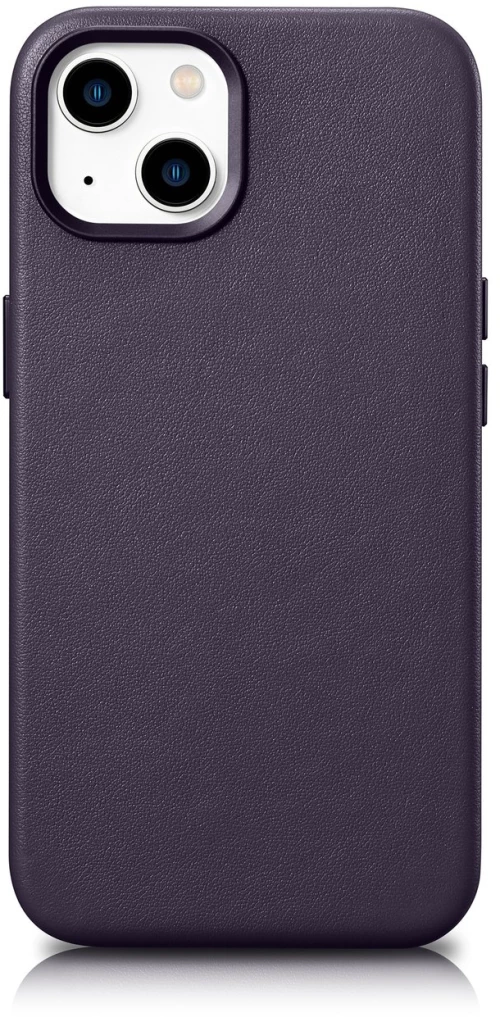 iCarer Case Leather Cover Case for iPhone 14 Plus Dark Purple (MagSafe Compatible)
