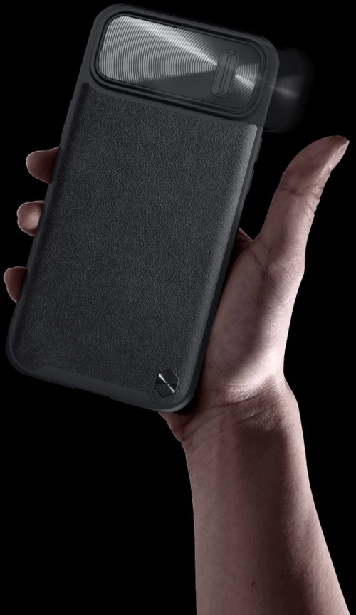Nillkin CamShield Leather S Case iPhone 14 cover with camera cover black