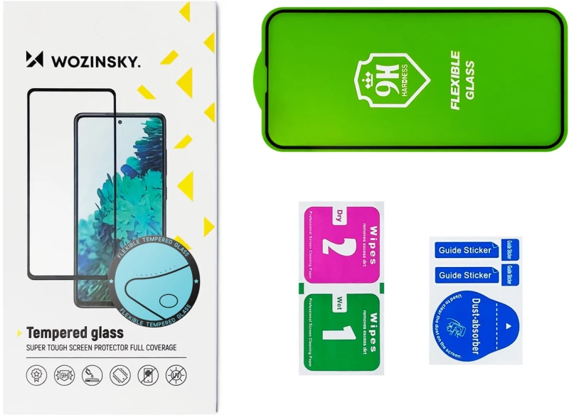 Wozinsky Full Cover Flexi Nano Glass tempered glass for iPhone 14 Pro Max flexible with a black frame