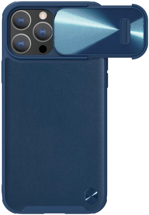 Nillkin CamShield Leather S Case iPhone 14 Pro cover with camera cover blue