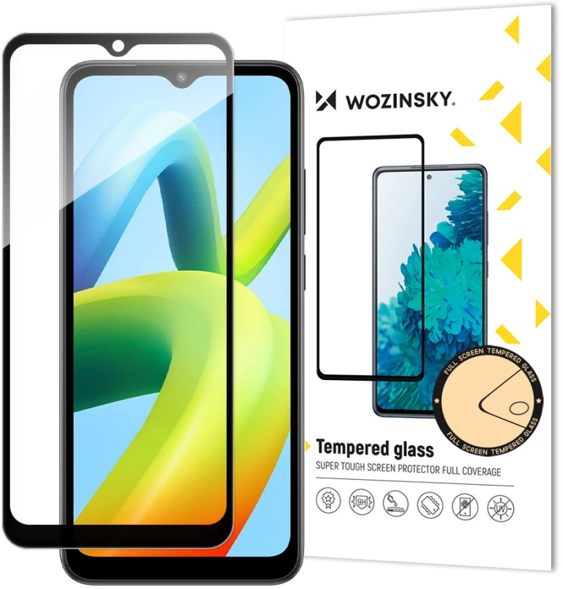 Wozinsky Full Glue Tempered Glass Full Screen Tempered Glass for Xiaomi Redmi A1+ 9H with Black Frame