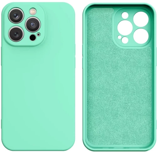 Silicone case for iPhone 14 Plus silicone cover mint green