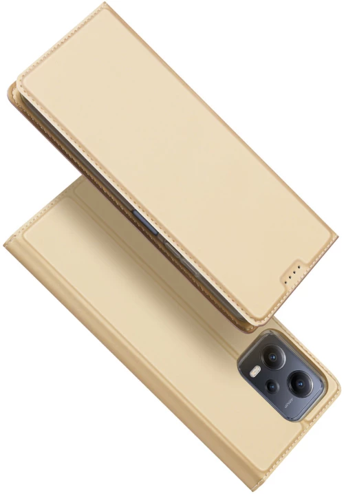 Dux Ducis Skin Pro Case For Xiaomi Redmi Note 12 Pro / Poco X5 Pro 5G Cover Flip Card Wallet Stand Gold