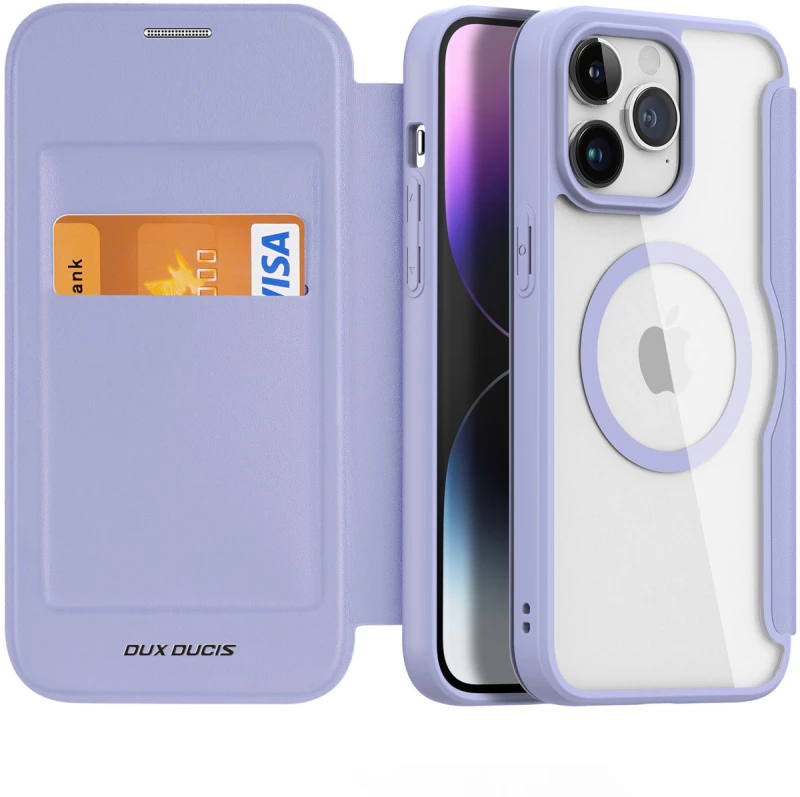 iPhone 15 Pro Magnetic MagSafe Flip Case Dux Ducis Skin X Pro - Purple