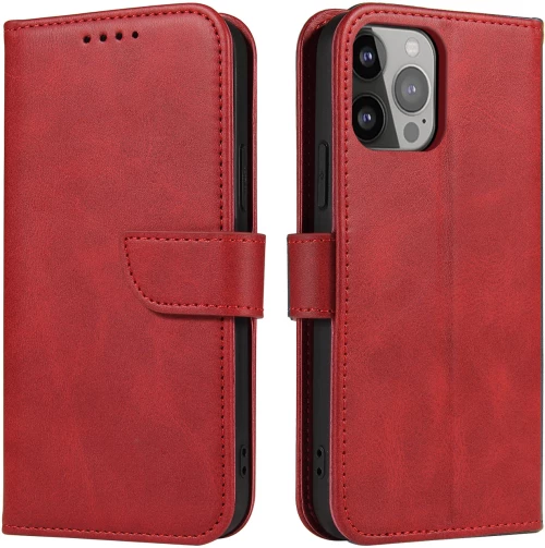 Wallet Case with Stand for iPhone 15 Pro Max Magnet Case - Red