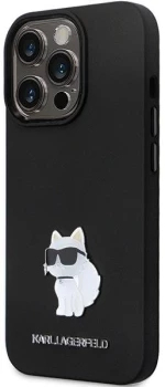 Karl Lagerfeld KLHCP14LSMHCNPK case for iPhone 14 Pro - black Silicone C Metal Pin