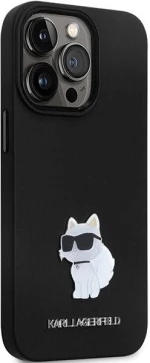 Karl Lagerfeld KLHCP14LSMHCNPK case for iPhone 14 Pro - black Silicone C Metal Pin