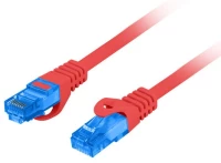 LANBERG PATCHCORD S/FTP CAT.6A 0.5M RED LSZH