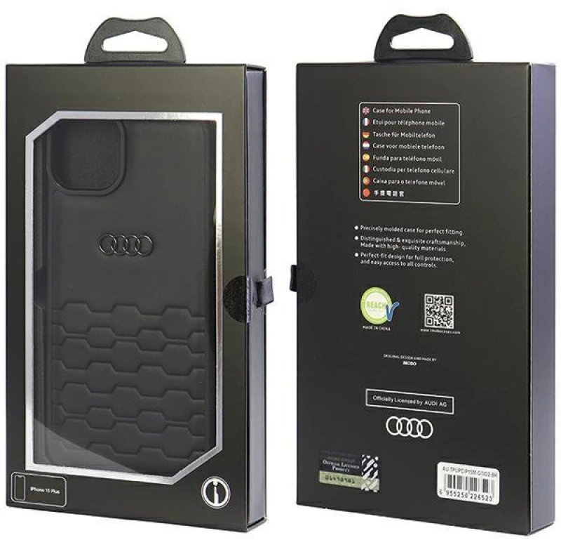 Audi GT Synthetic Leather case for iPhone 15 Plus - black