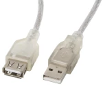 Lanberg CA-USBE-12CC-0018-TR USB cable 1.8 m USB 2.0 USB A Transparent