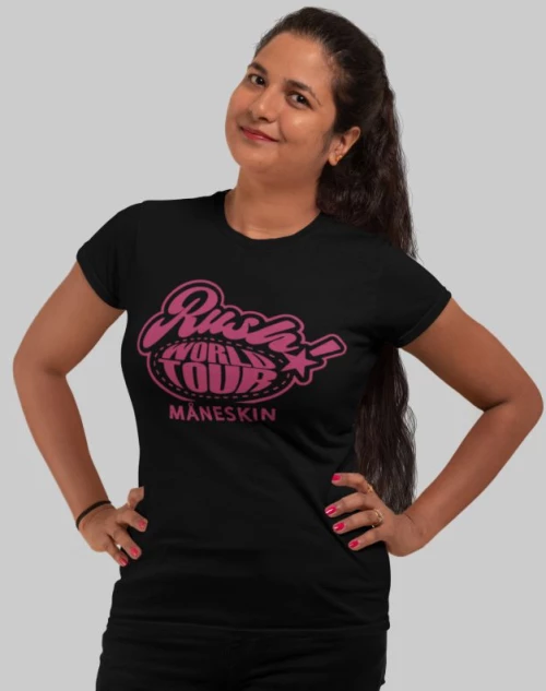 Maneskin Rush Tour w t-shirt - BLACK