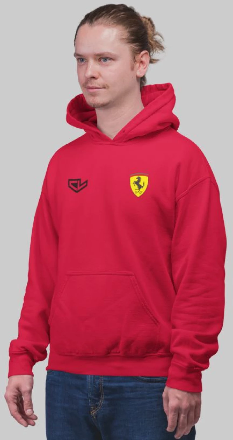 Charles Leclerc Ferrari φούτερ με κουκούλα - RED