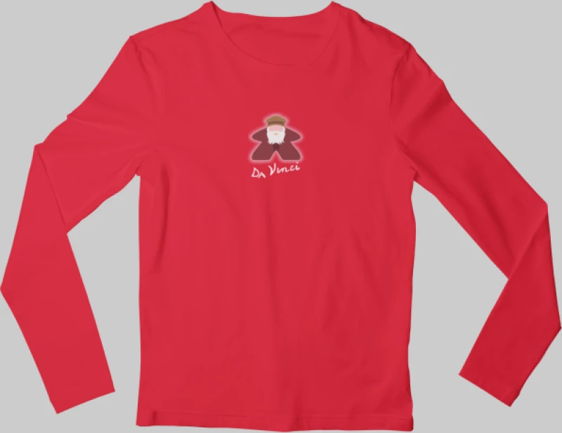 Da Vinci Meeple μακρυμάνικο παιδικό T-shirt - RED