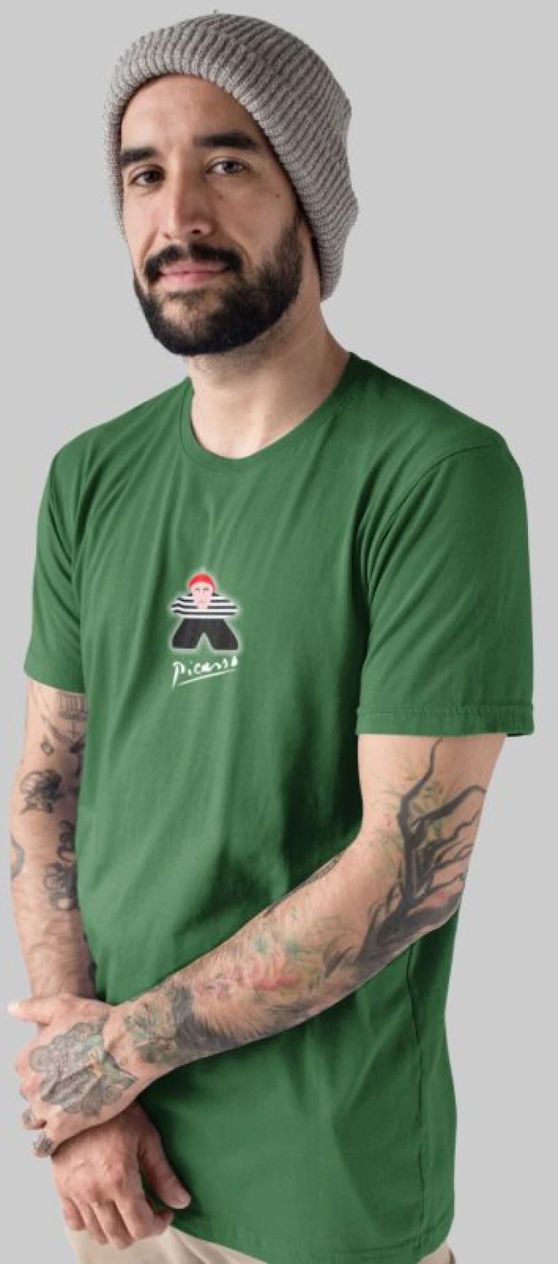 Picasso Meeple T-shirt - BLACK