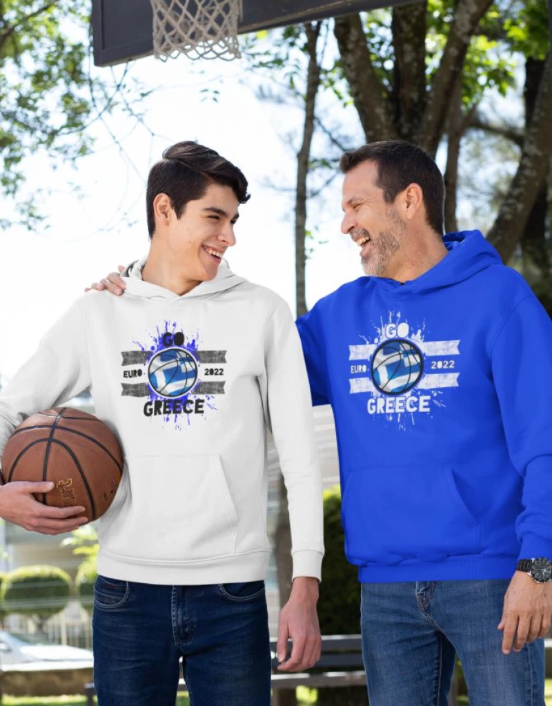 Go Greece φούτερ με κουκούλα | EuroBasket 2022 - WHITE