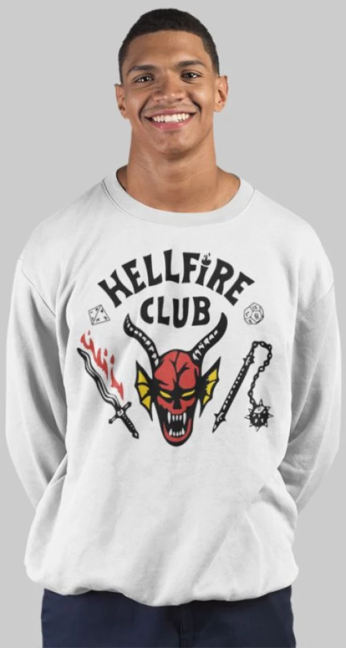 Stranger Things Hellfire Club φούτερ - WHITE