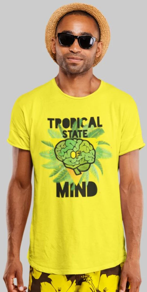 Tropical state of mind t-shirt - LEMON