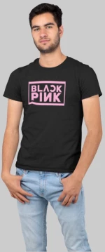Black Pink Logo T-Shirt - BLACK
