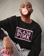 Black Pink Logo Φούτερ - WHITE