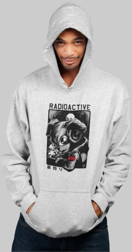 Radioactive Mutant Rabbit  Φουτερ Με Κουκουλα - WHITE