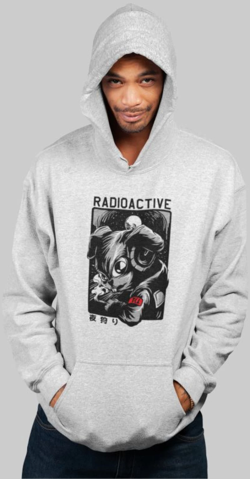 Radioactive Mutant Rabbit  Φουτερ Με Κουκουλα - WHITE