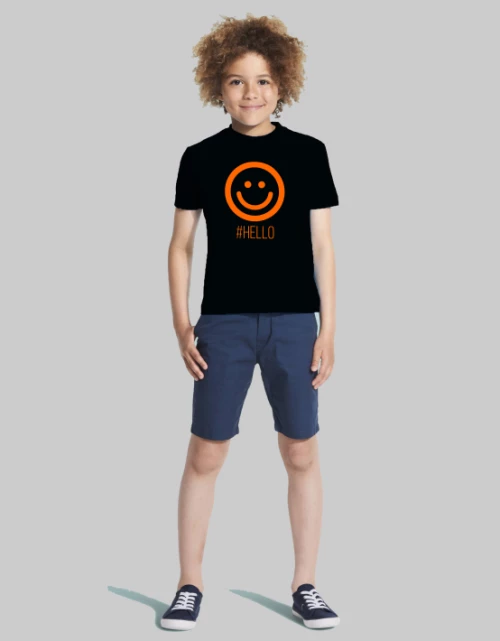 Hello kid t-shirt - BLACK