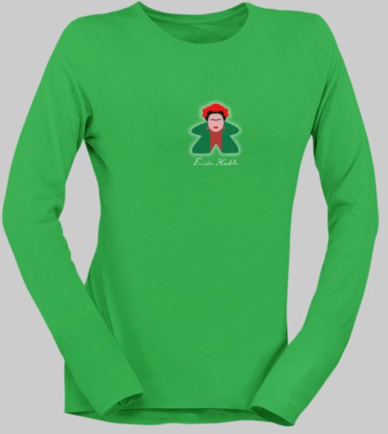 Frida Kahlo Meeple μακρυμάνικο w T-shirt - WHITE