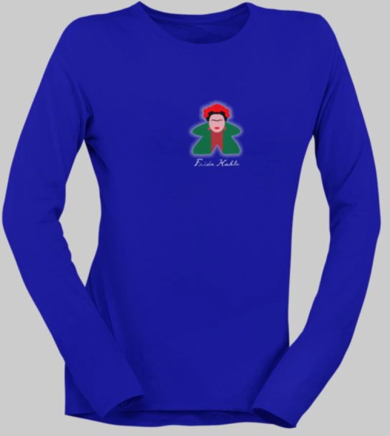 Frida Kahlo Meeple μακρυμάνικο w T-shirt - WHITE