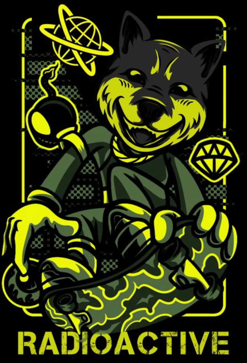 Radioactive Mutant Shiba Inu Φουτερ Με Κουκουλα - BLACK