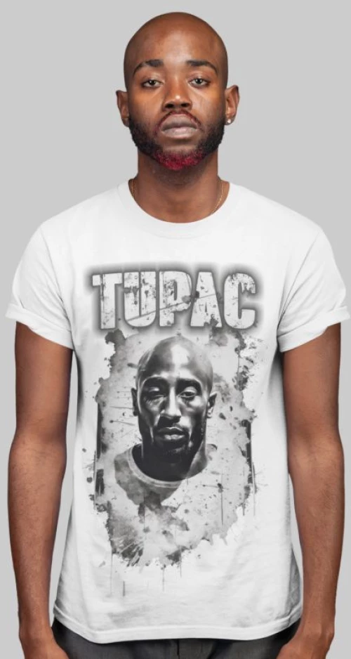 2pac t-shirt - WHITE