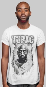 2pac t-shirt - WHITE
