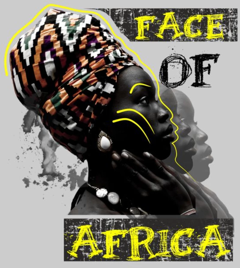 Face of Africa W Φούτερ Με Κουκούλα - WHITE