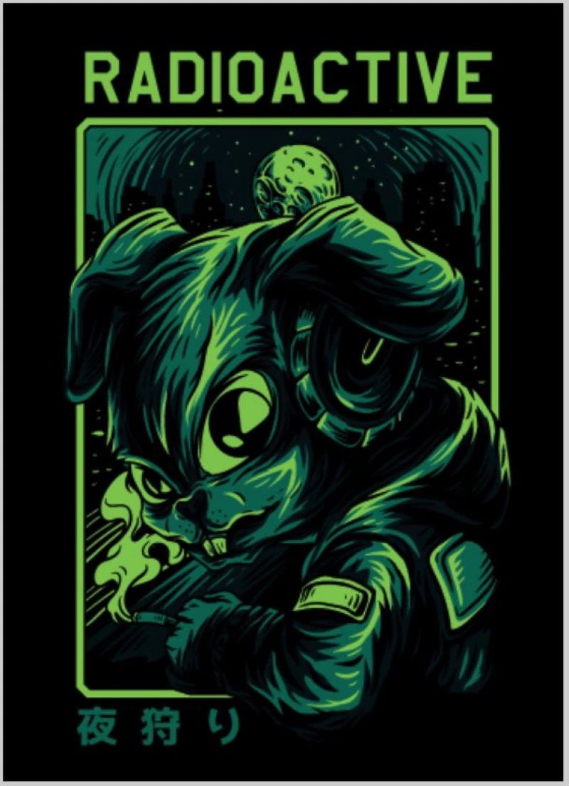 Radioactive Mutant Rabbit w Φουτερ - WHITE