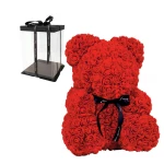 ΑΡΚΟΥΔΑΚΙ ΑΠΟ ΤΕΧΝΗΤΑ ΤΡΙΑΝΤΑΦΥΛΛΑ TEDDY BEAR ROSES 22CM 222-8