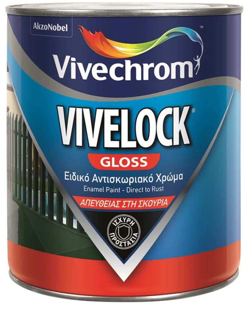 Χρώμα Αντισκωριακό Vivelock 24 Mαύρο 750ml