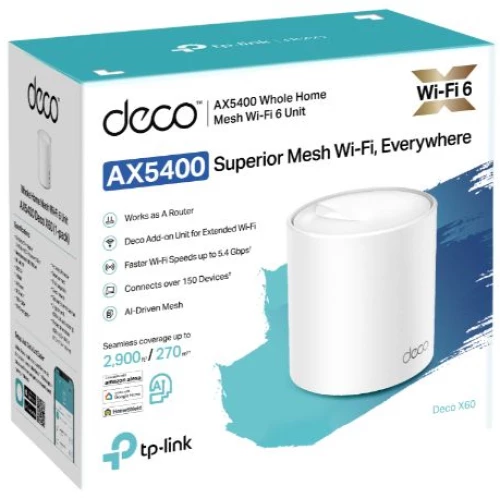 Tp-Link AX5400 Whole Home Mesh Wi-Fi 6 System (Deco X60)