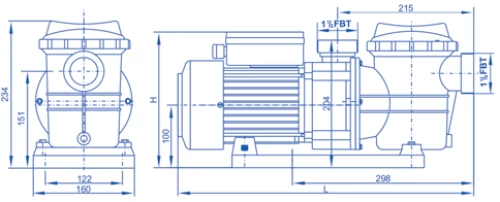 Αντλία Νερού Πισίνας Mini με προφίλτρο Oxygon Mini Pump Series 0,50hP έως 1,2hP 1,2 hP