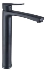Μπαταρία Νιπτήρα Ψηλή Eveberg Enzo Black Matt με Βαλβίδα