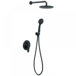 Εντοιχιζόμενο Πλήρες Σετ Λουτρού Modea Optima Black, Μίκτης 2 Εξόδων & Κώδωνας Ø22εκ & Τηλέφωνο με Στήριγμα (00-07700B)